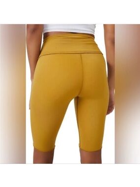 Free People High-Rise Mustard Bike Shorts